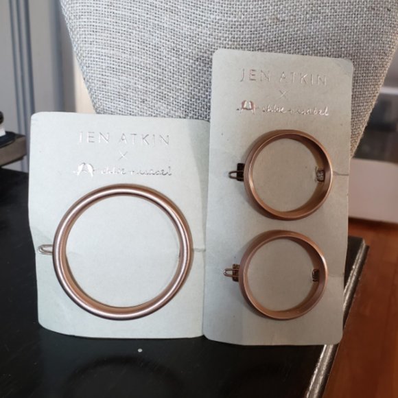 Rose Gold Circle Hair Clip Set - Picture 7 of 7